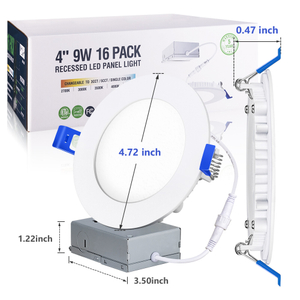 Luz de techo LED empotrada de 9W 4 pulgadas regulable